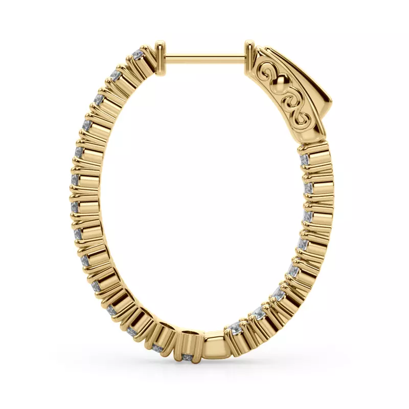 14K Yellow Gold Classic Eternal Lab Diamond Hoop Earrings (2 1/5 ct. tw.)
